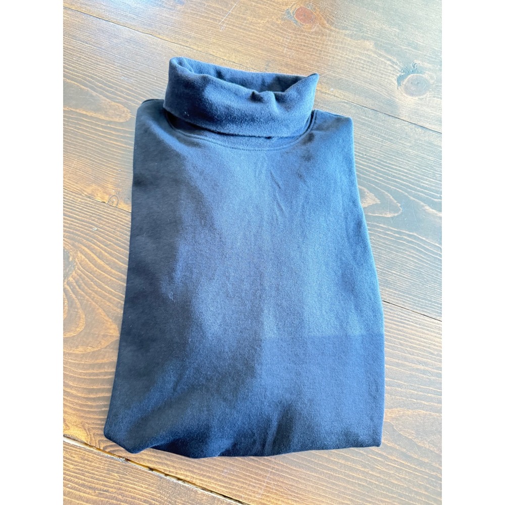 VTG Roundtree & Yorke Mens Black Long Sleeve Turtleneck Cotton Shirt Size M